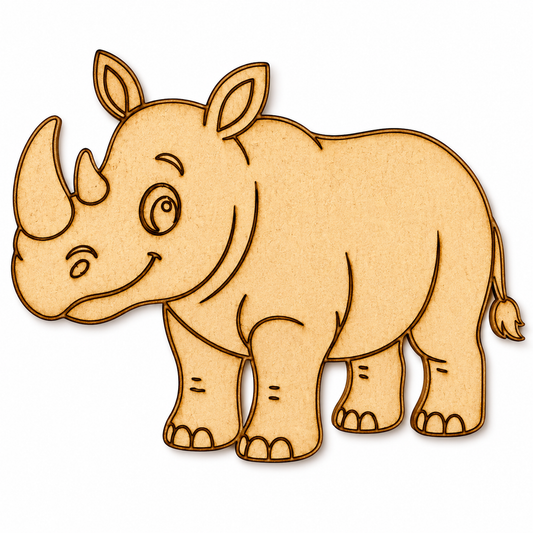 Rhino MDF wooden craft cutout for painting, resin art, Lippan art, decoupage, nursery décor and DIY craft projects