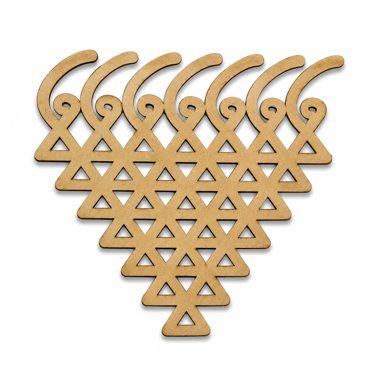 Saraswati Yantra MDF wooden cutout for Lippan art, resin art, mandala painting, pooja room décor, and DIY wall decoration.
