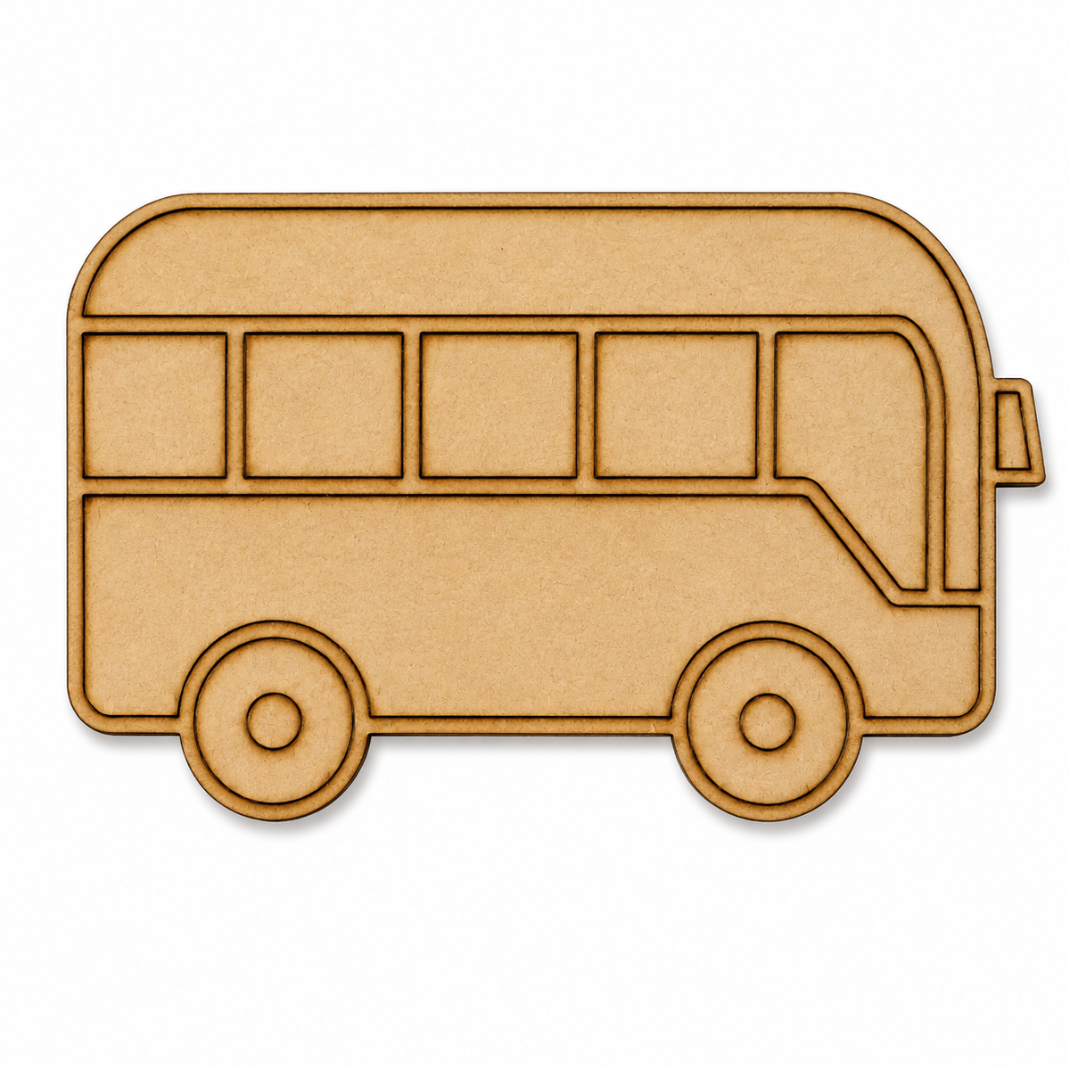 School Bus MDF wooden cutout blank for painting, resin art, classroom decoration, nursery décor, and DIY craft projects.
