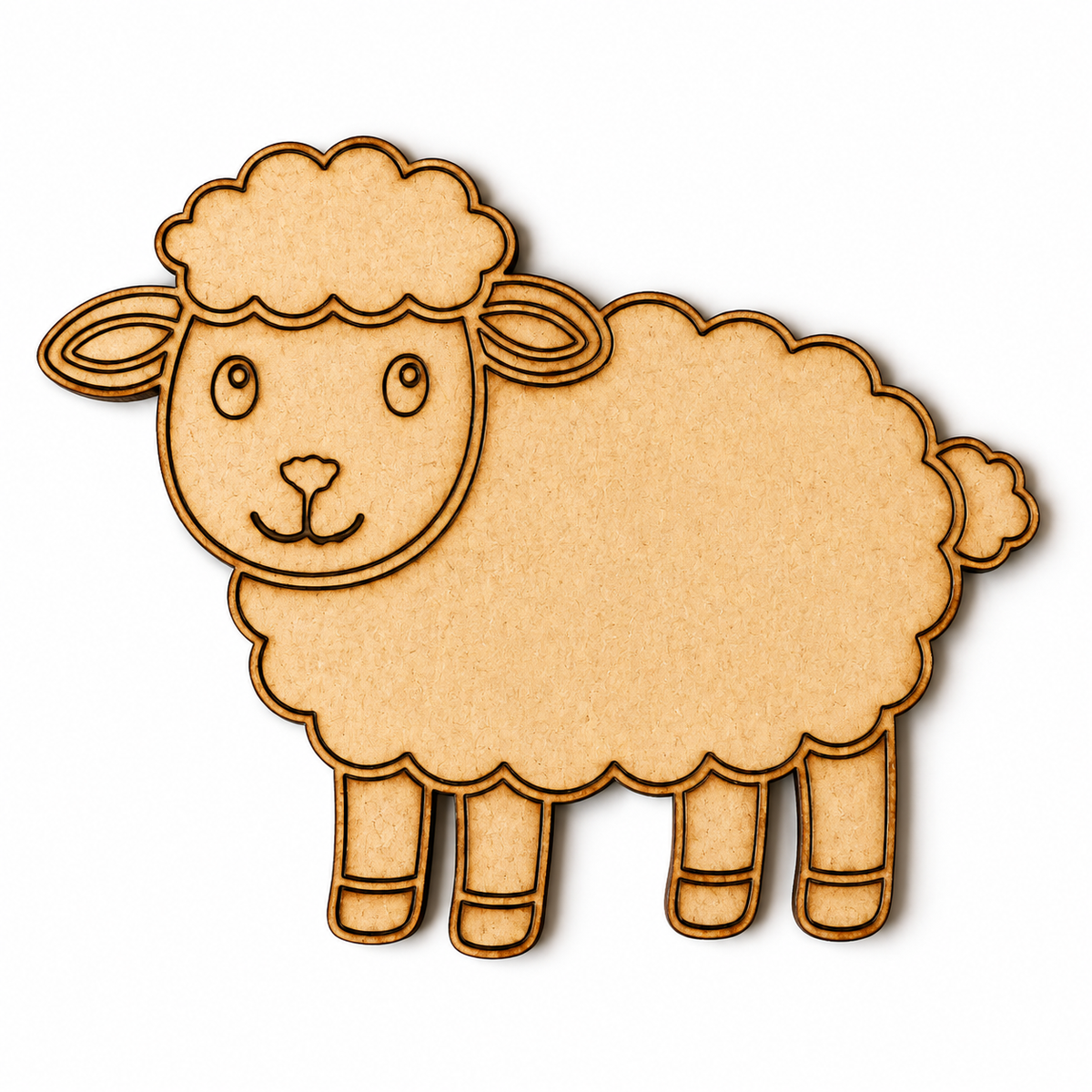 Cute sheep MDF wooden cutout for DIY painting, resin art, nursery décor and children's craft projects