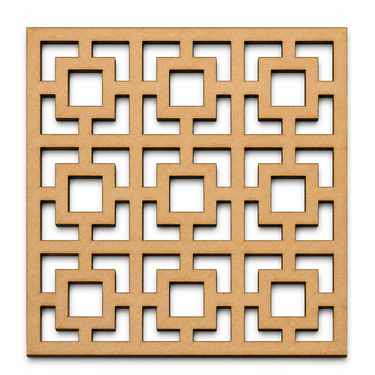 Geometric Lattice MDF Wall Panel | Laser Cut Wooden Jali Craft Base for DIY Decor