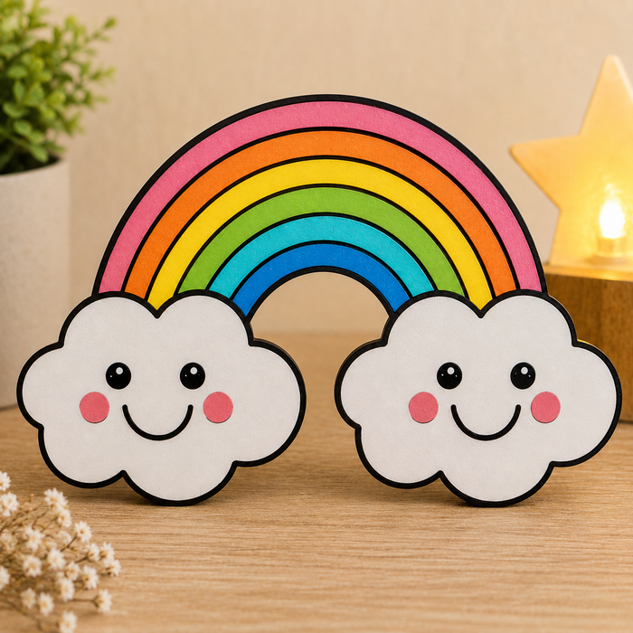 Cute unicorn rainbow MDF wooden cutout for kids painting, nursery decoration, resin art and DIY crafts