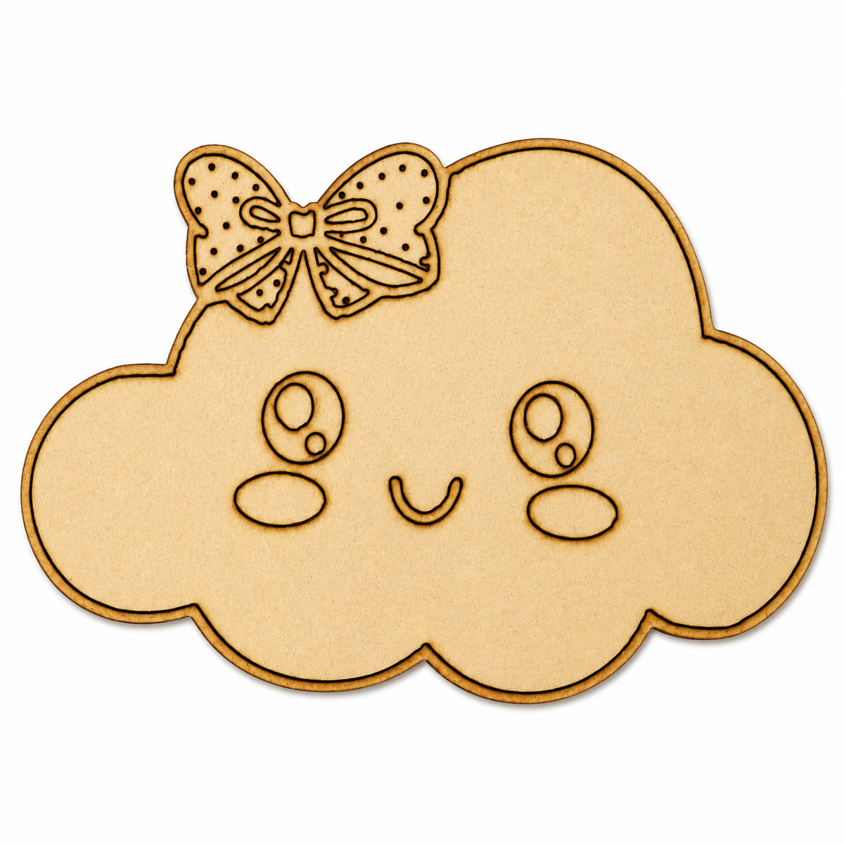 Cute Cloud MDF Cutout Blank | Wooden Cloud Shape for DIY Crafts, Painting & Nursery Décor